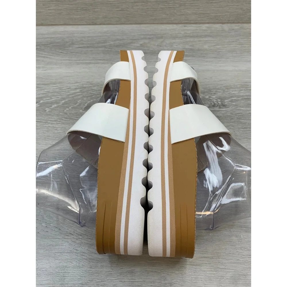 Reef Cushion Vista Hi White Cork Platform Sandals Women's 10 Slide Shoes